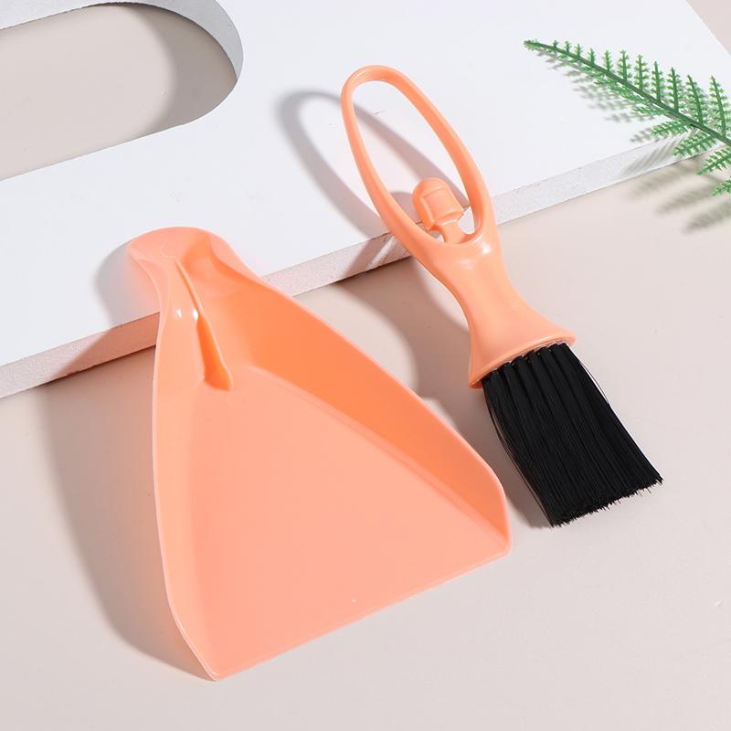 Mini Handy Desktop Keyboard Sweep Dustpan Cleaning Brush Corner Broom Pan Set With Handle Household Cleaning Tool