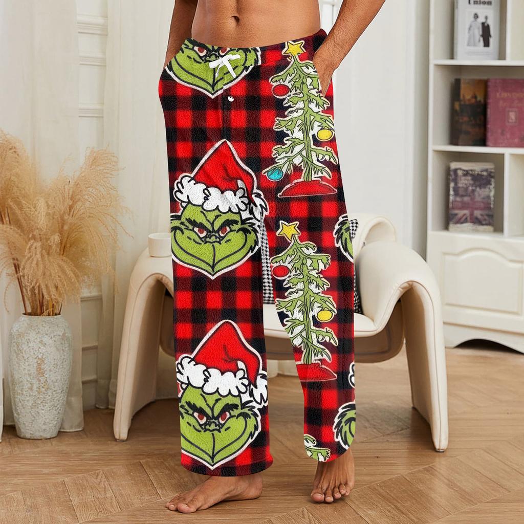 Men's Allover Printed Home Pants Sleeping Pajama Pants Long Pants Pajama Pants