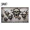 Outdoor Holiday Party Supplies Halloween Garage Door Cover, Large 3D Illusion Skeleton Breaking Through Wall Banner, Waterproof Polyester Banner