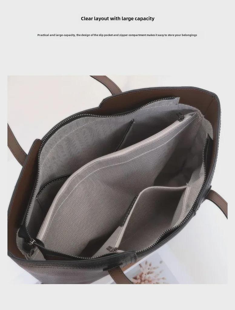 Большая женская сумка-тоут из натуральной кожи 2025 года — новая сумка для поездок на работу и через плечо с большой вместимостью для мам