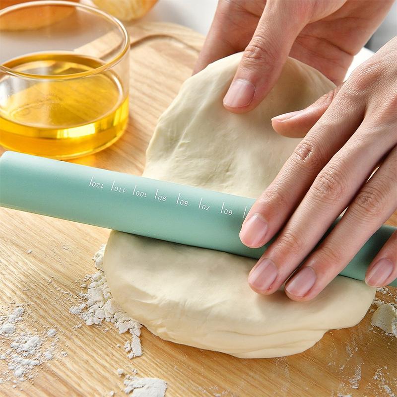 Силиконовая скалка для выпечки, муки, теста, кухонный инструмент для приготовления, выпечки, для оберток пельменей, пиццы и лапши