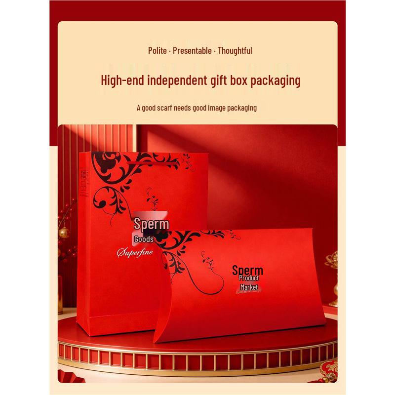 2026 Corporate Event Red Scarf with Custom Logo Embroidery - Anniversary Celebration Shawl