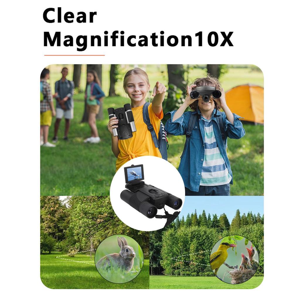 10x25 Digital Binoculars with Camera for Color 8x Digital 48MP Video and Photo Large View Binoculars for Birdwatching and Travel Adults, 2-Inch