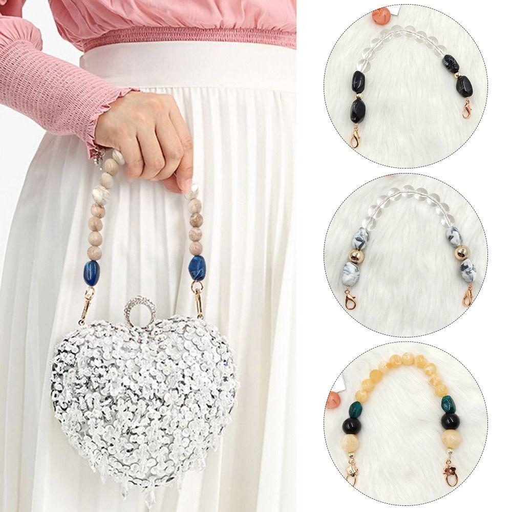 DIY Retro Handbag Chain Colorful Replaceable Bags Belt Resin Extension Bead Chain Phone Case Accessories