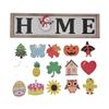 Welcome Door Sign Wooden Welcome Sign with 16 Interchangeable Icons for Farmhouse Office Classroom