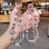Жемчужный хрустальный браслет для телефона, цепочка на запястье, шнурок для мобильного телефона, цепочка для сотового телефона, для женщин/леди/девушки