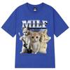 2026 Summer Cotton Tee Funny Cat Band Graphic Unisex WOMEN Plus Size Loose Casual Hip Hop Streetwear Breathable Top Y2k