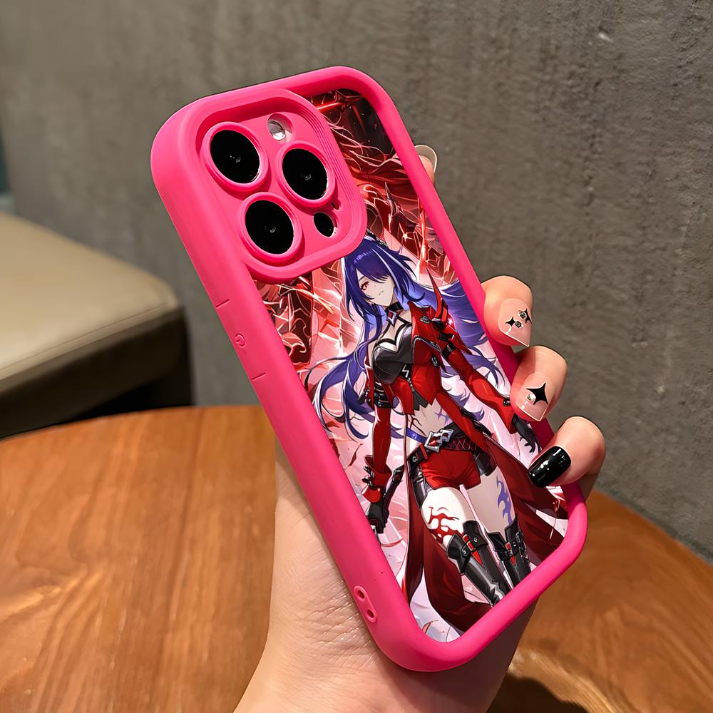 HSR Acheron Утолщенный ТПУ Чехол для Мобильного Телефона для iPhone 17 16 15 14 13 12 11 Air Pro Max Plus Цветной Чехол