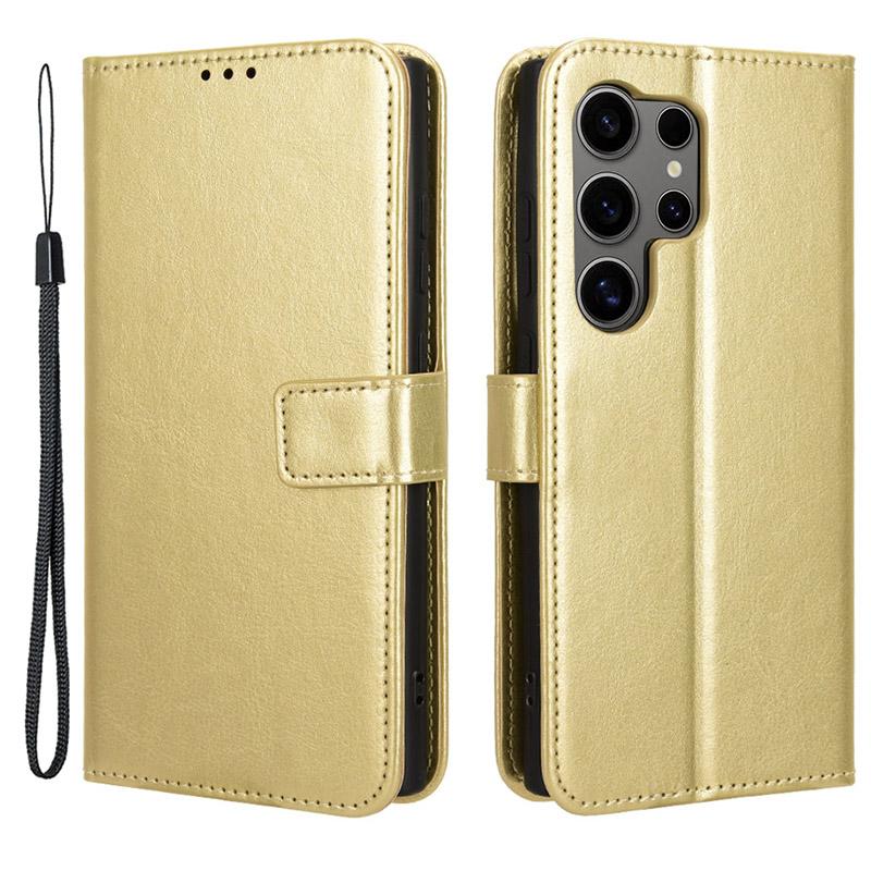 Для Samsung Galaxy S24 Ultra Phone кожаный чехол защитный чехол с подставкой-кошельком