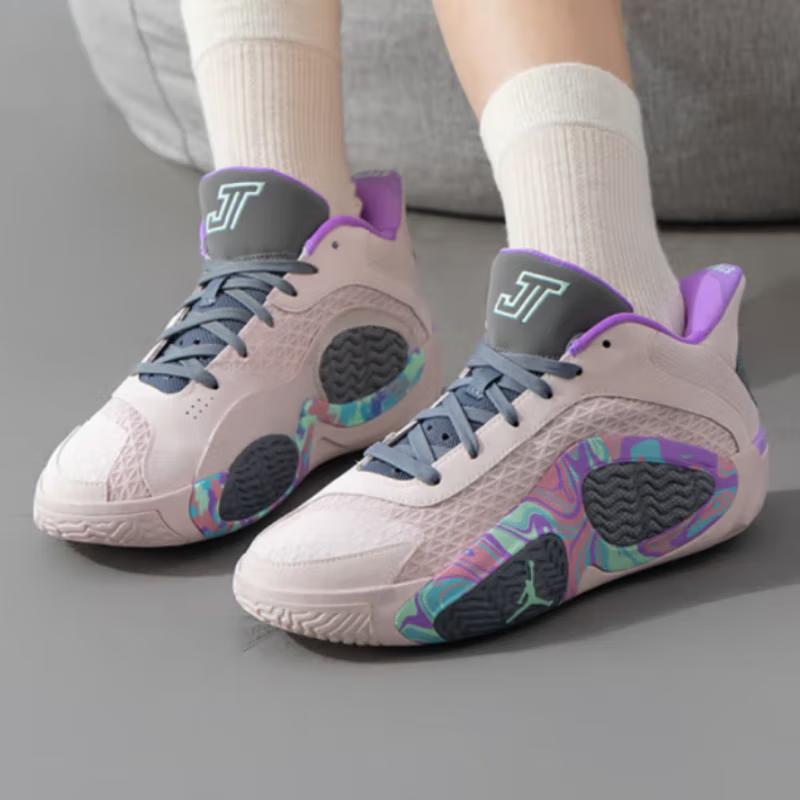 Air Jordan Tatum 2 GS Мел для тротуара Детские кроссовки Розовый Светло-розовый Мятно-пенный FJ6459-600