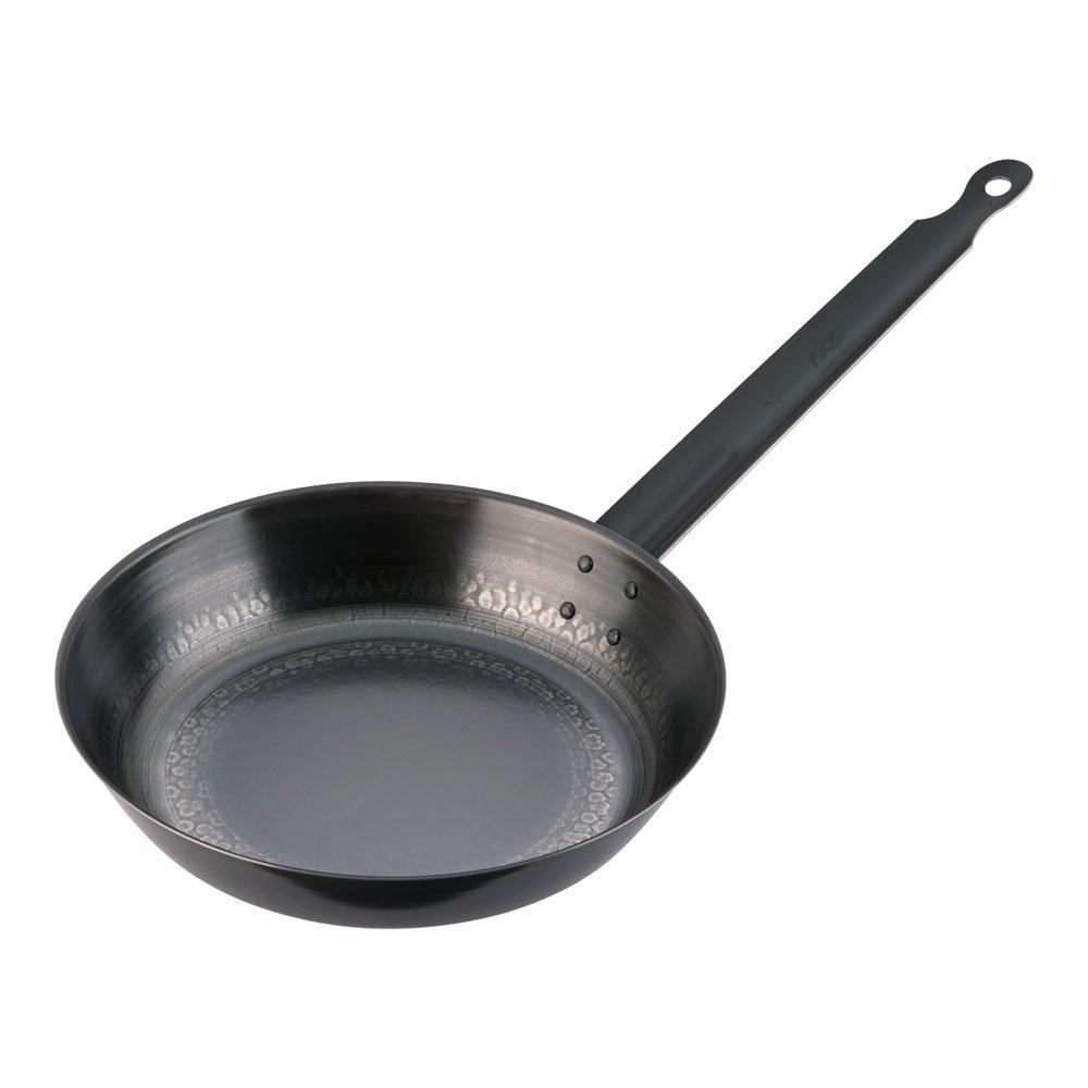 Endo Shoji TKG Iron Frying Pan Lightweight and Has a Fine Textured Surface That Allows Oil To Absorb Well and Is Rust Resistant Size 27 Inner Diameter