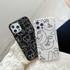 Черно-белый матовый чехол для телефона с абстрактным лицом и линиями лица для Iphone 11 12 13 Xs Pro Max Mini 7 8 6s Plus Se 3 2020 X Xr, силиконовый чехол