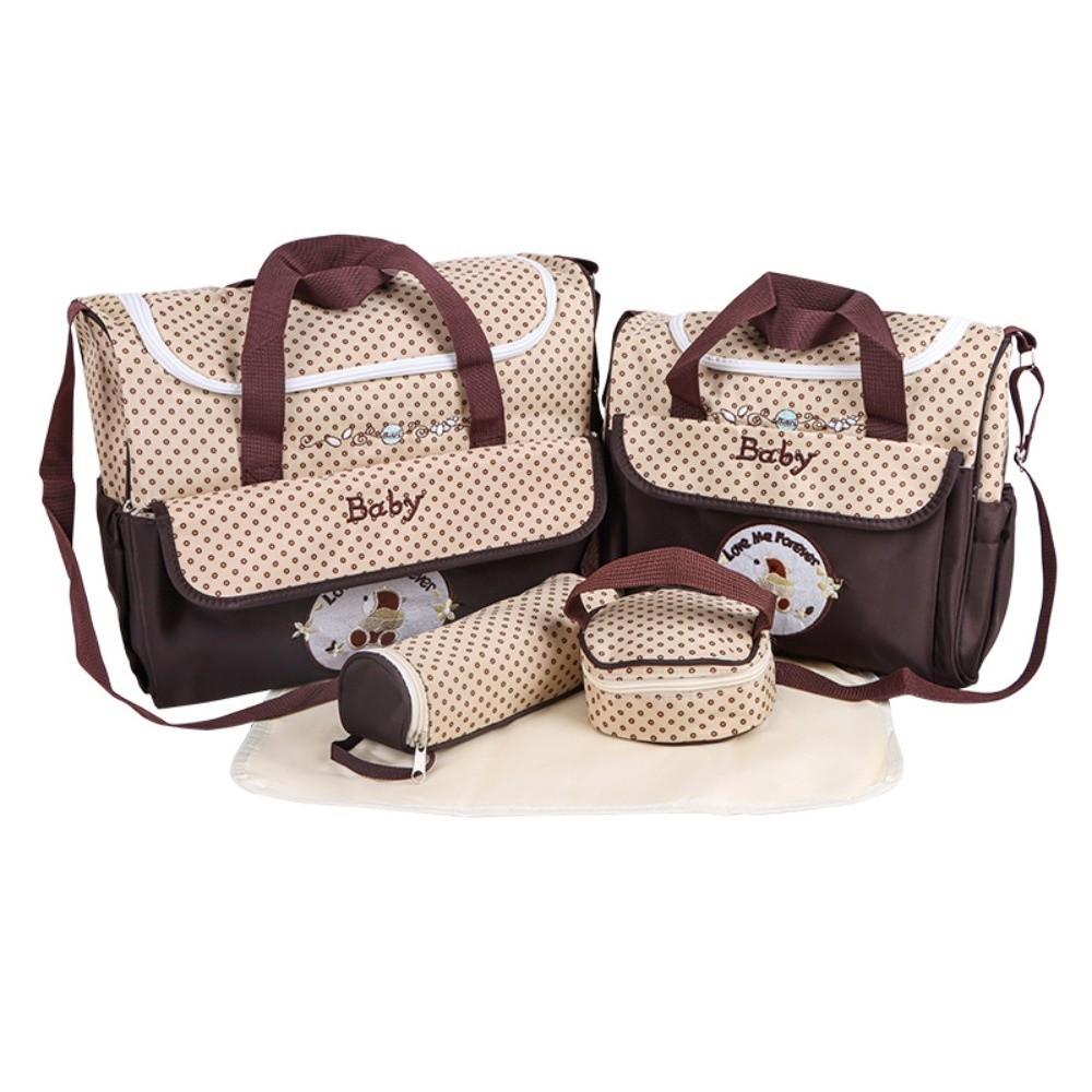 5Pcs/set Multifunctional Baby Diaper Bag Large Capacity Crossbody Bags New Shoulder Bag Mother Baby