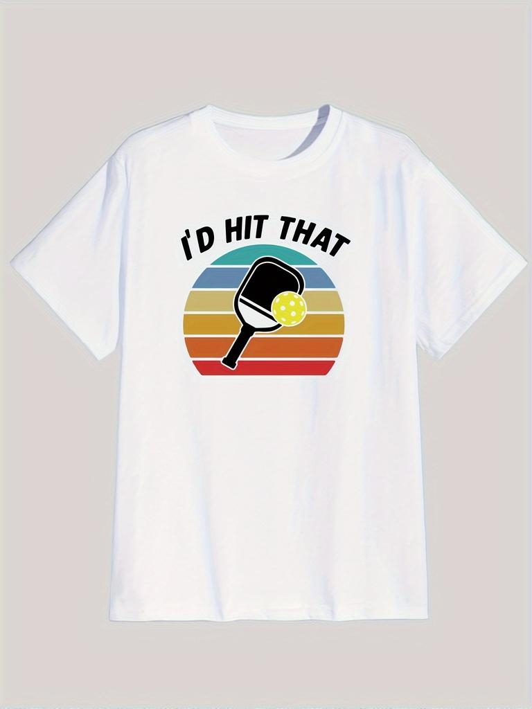 Unisex's Front Printed Short-sleeved T-shirt - Comfortable & Breathable Casual Tops for Summer, Spring & Fall