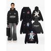 Unisex Hooded Sweatshirt With Letter Print Loose Fit Cotton Pullover Teens Adults Fall Casual Wear