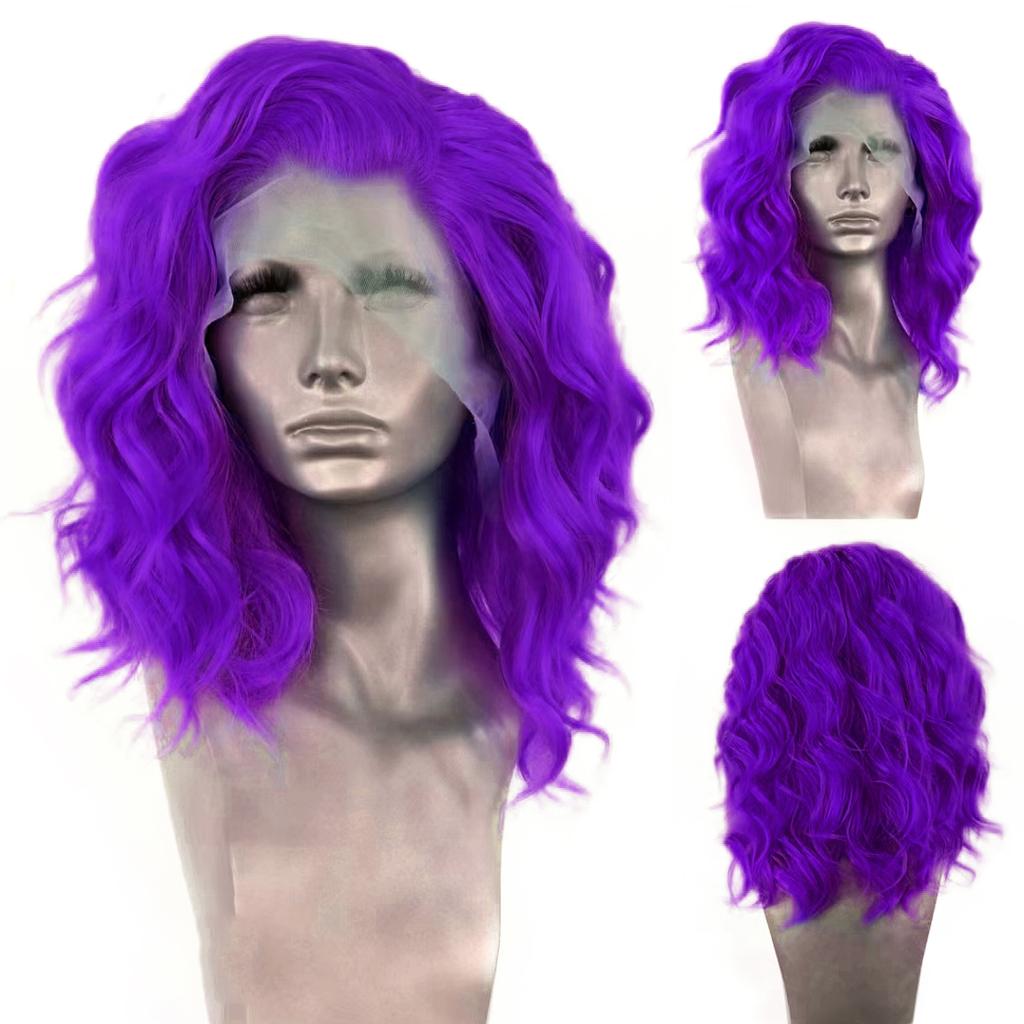 AIMEYA Synthetic Lace Front Wigs Short Bob Wig for Women Platinum Blonde Synthetic Lace Wig Blue Ombre Pink Short BOB Wig