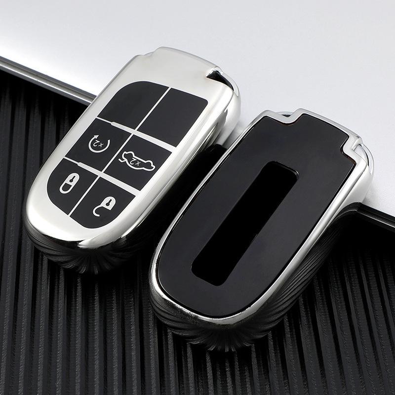 Автомобильный чехол для ключей с 5 кнопками, держатель для Jeep Renegade Compass Grand Cherokee для Chrysler 300C Wrangler Dodge Fiat, аксессуары