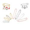 10pcs/lot Safety Pins Brooch Blank Base Brooch Pins 50/80/90mm Pins 3/5 Rings Jewelry Pin for Jewelry Making Supplies Accessorie