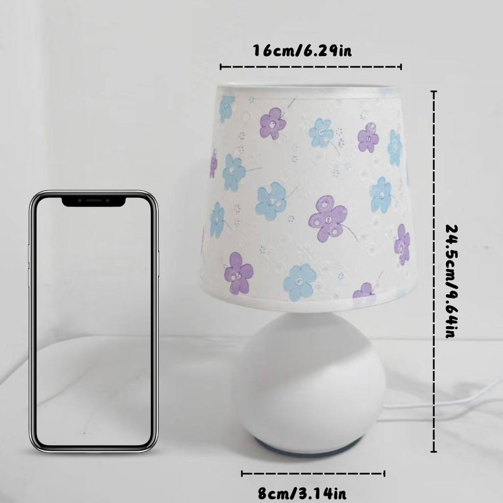 Современная настольная лампа с питанием от USB, теплый свет - простой фиолетовый цветочный абажур, подходит для украшения спальни, гостиной или офиса