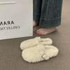Роскошные мокасины из овечьей шерсти для женщин, зимние хлопковые туфли, женские теплые плюшевые лоферы, удобные вьющиеся из овчины, балетки, тапочки, мюли