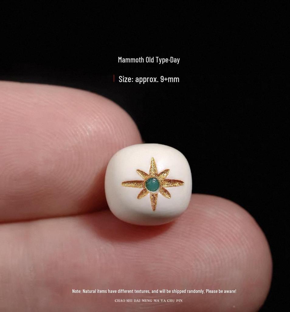 Браслет из мамонтовой кости в виде бочонков с Солнцем, Луной и Звездами, с буддийскими аксессуарами Кинг-Конг Бодхи