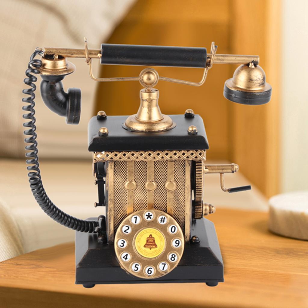 European Style Hand?Operated Telephone Decor Bedroom Living Room Window Display Decoration