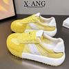 Summer Mesh Breathable Women's Shoes Leather German Training Shoes 2025 New Versatile Little White Shoes Casual Sports Shoes Forrest Gump Shoes
