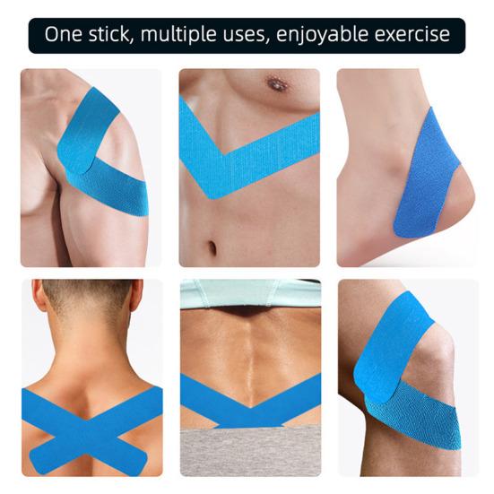 Предварительно нарезанная кинезиологическая лента, клейкая хлопковая спортивная лента для поддержки мышц, водонепроницаемая эластичная спортивная лента для облегчения боли в коленном и лучезапястном суставах