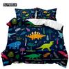 Dinosaur Duvet Cover Set Tropical Cartoon Dinosaur Twin Bedding Set for Kids Teens Double Queen King Size Polyester Quilt Cover