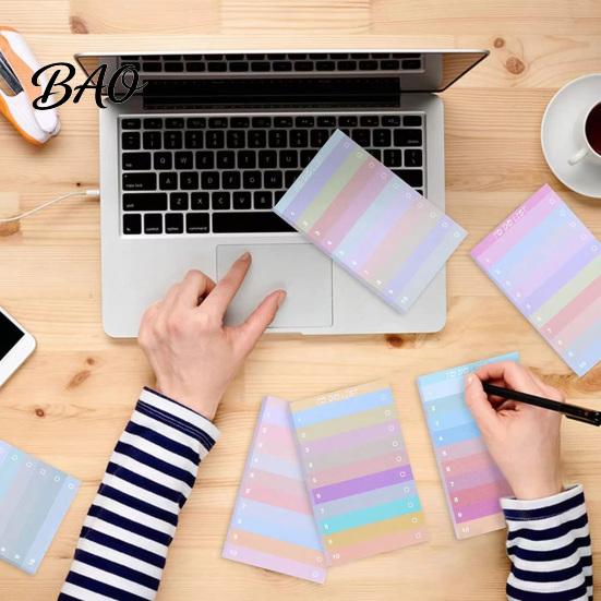 Shopping List Planner Gradient Checklist Sticky Notepad, Self-stick To-do Pads, Macaron Color Adhesive Notes Tearable Memo Pad for Lists And