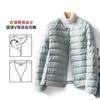 Womens Lightweight Short Down Jacket Slim Fit V-Neck Round Neck Winter Warm Inner Layer No Collar