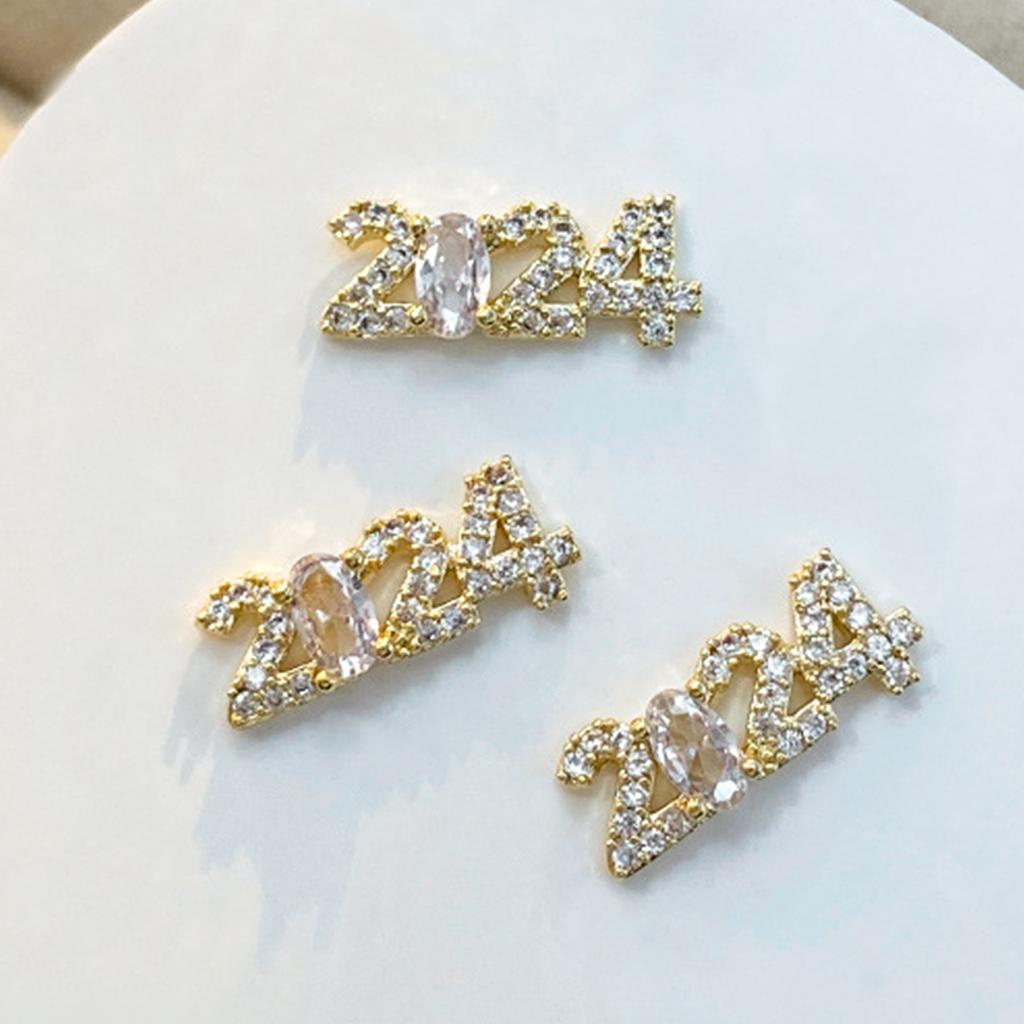 2024 Chinese Inspired Metal Nail Drill Pendant for New Year's Nail Art Add Festive Decoration