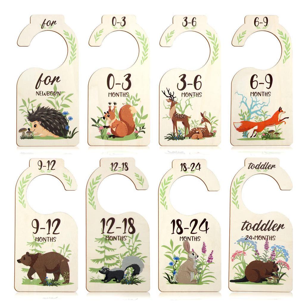 Wooden Baby Closet Divider Card Hanger Milestone Chip