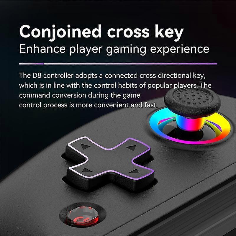 D8 Cell Phones Stretchable Controller Wireless Bluetooth-compatible Gamepad with RGB Light for PS3, 