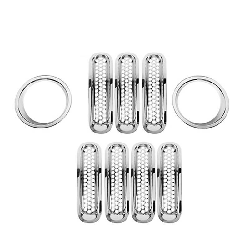 Декоративная крышка фар автомобиля из АБС-пластика, декоративные наклейки на решетку с сеткой для Jeep Wragnler JK 2007-2017, внешние аксессуары автомобиля