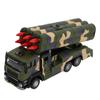 1/50 Военная ракетная модель автомобиля из сплава с инерционным двигателем, игрушечная ракета со звуком и светом для детей