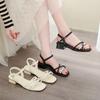 Outside Sandals Comfort Shoes for Women 2025 Summer Open Toe Clear Heels New Peep High Girls Rome Scandals Pumps