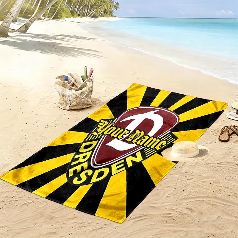 Dynamo Dresden Custom Name Print Beach Towel Large Soft Quick Dry Towel For Beach Camping Swimming