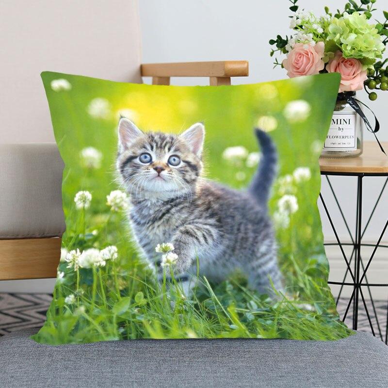 45x45 см полиэстер, Новое поступление, наволочка с изображением кошки, домашнего декора, наволочка, наволочка на невидимой молнии