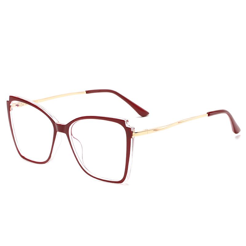 Крупная оправа Кошачий глаз Защита от синего света Металл Минус Диоптрии Очки для близорукости Диоптрии 0 -0.5 -0.75 До -6.0
