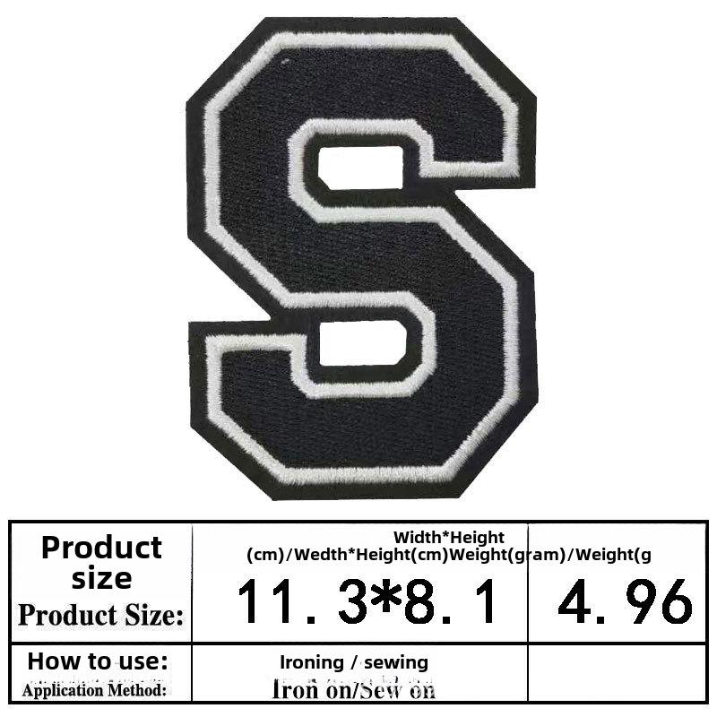 Вышитый алфавит и цифры нашивка на рукаве из джерси