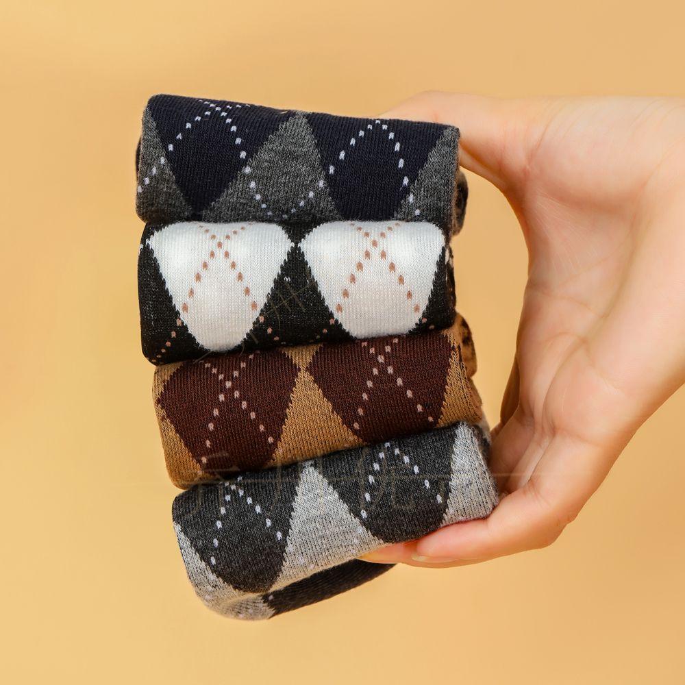 1/3/5/10 пар мужских носков с клетчатым узором в корейском стиле, модные универсальные ретро-носки, удобные повседневные носки средней длины