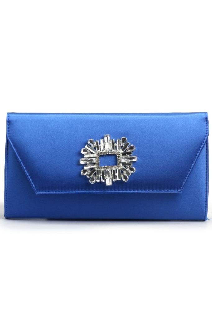 Women's Stylish and Useful Evening Dress Bag Gray Satin Stone Evening Bag