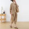 Johnature Woman Spring Loose Fashion Chinese Style Suit Personality Solid Color Niche Casual Suit