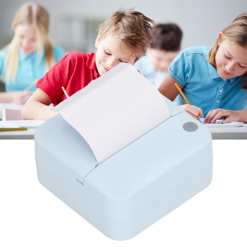Mini Printer Student Blue Mini Pocket Portable Bluetooth Thermal Printer for Wrong Questions Notes P