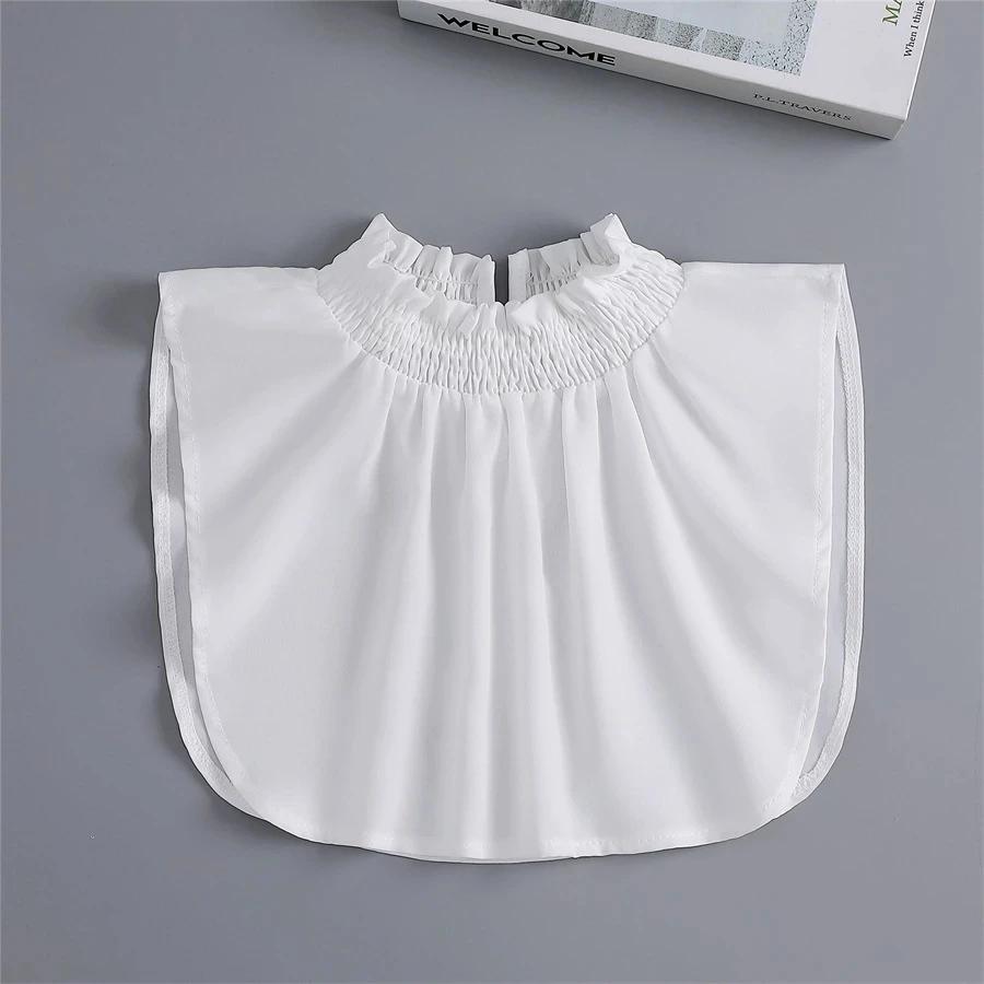 New Women White Lace Fake Collar Vintage Shirt Detachable Collar Front Tie Men Lapel Blouse Top Sweater Cotton False Collars