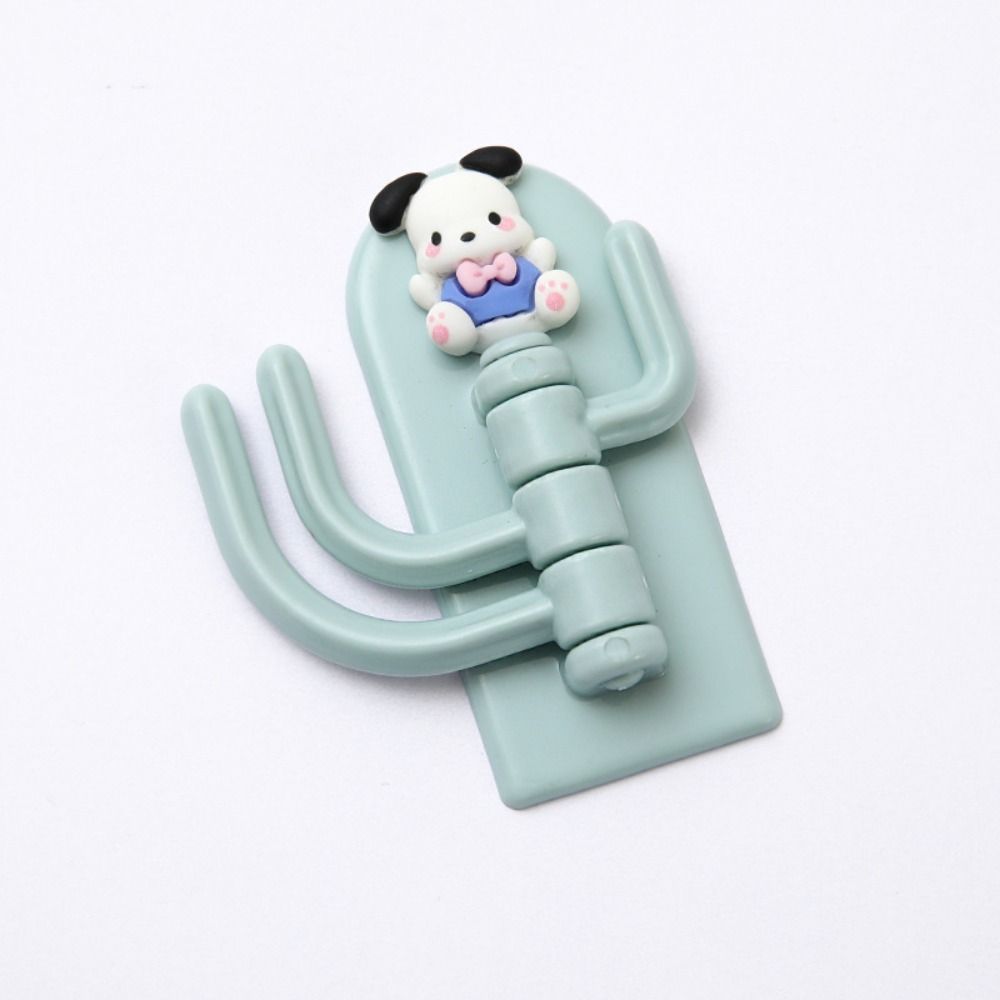 Новый простой пластиковый мультяшный милый держатель с 3 крючками без гвоздей, настенная полка для украшения общежития