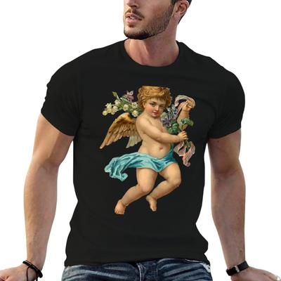 Vintage Cherub Angelic Angel T-Shirt Plus Size Basic Cotton T-Shirt