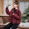 Зимняя новая женская модная одежда Ankola красного цвета с воротником-стойкой и пуховым хлопковым наполнителем, модная короткая одежда высокого класса