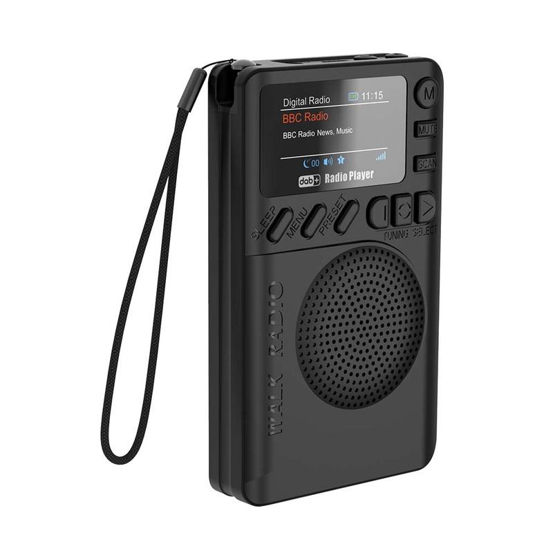 Мини DAB FM Цифровое радио с разъемом для наушников MP3-плеер Перезаряжаемый цветной экран Карманное радио для активного отдыха, кемпинга, походов